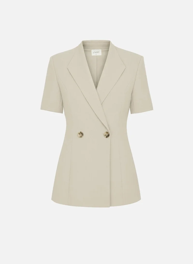 Lichi Double-breasted jacket with short sleeves