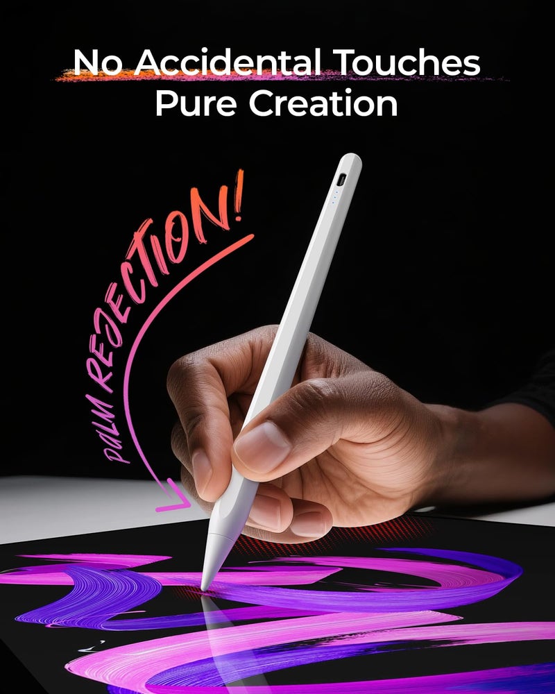 JAMJAKE iPad Pencil, No.1 Sales in US, Stylus with 10 Mins Faster Charge Compatible for 2018-2025 Apple iPad Gen (6/7/8/9/10/11)/ Air (3/4/5/M2/M3)/ Mini (5/6)/ Pro (11"/12.9"/M4), White - Image 2