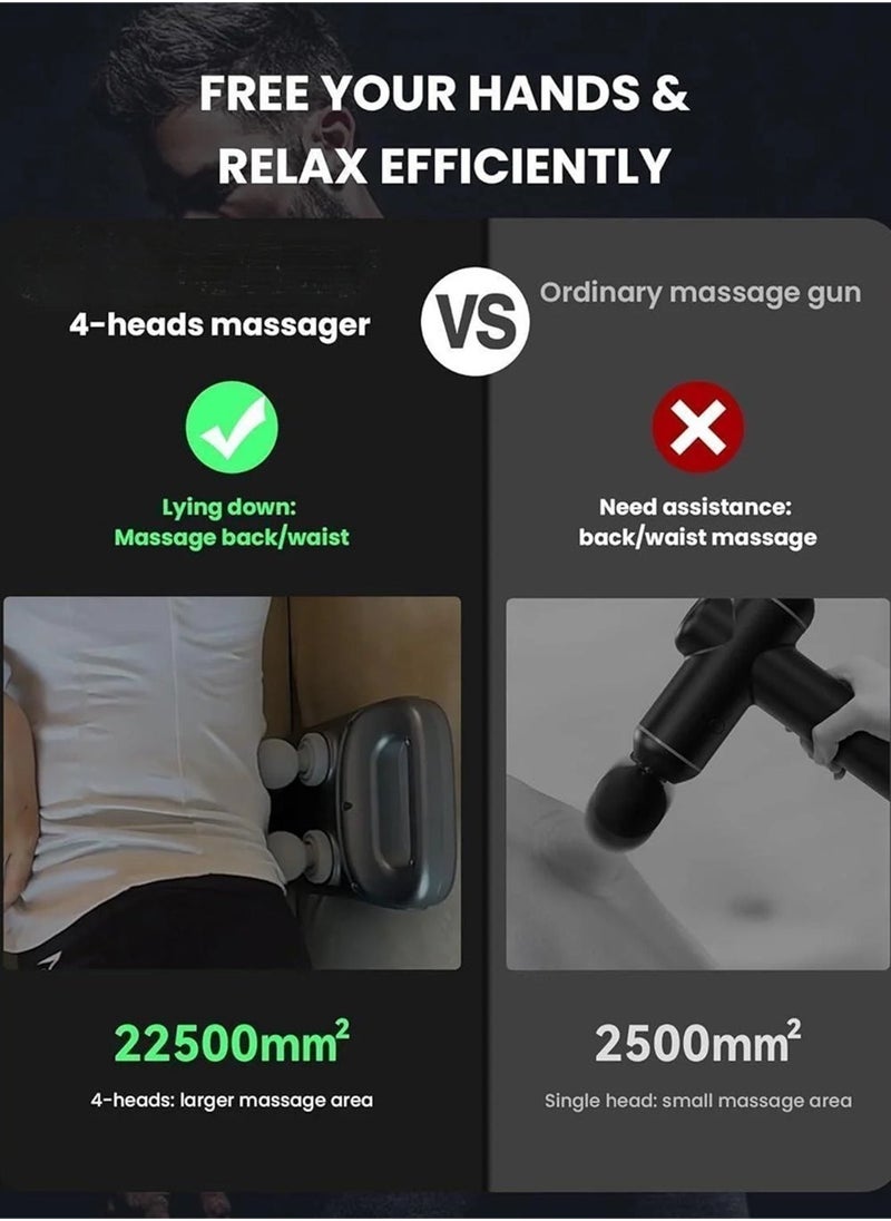 EzzySo - Massage Gun Deep Tissue Percussion Back Massager Handheld Four Heads Massager Gun For Athletes Muscle Fascial Gun For Pain Relief in Body - Image 1