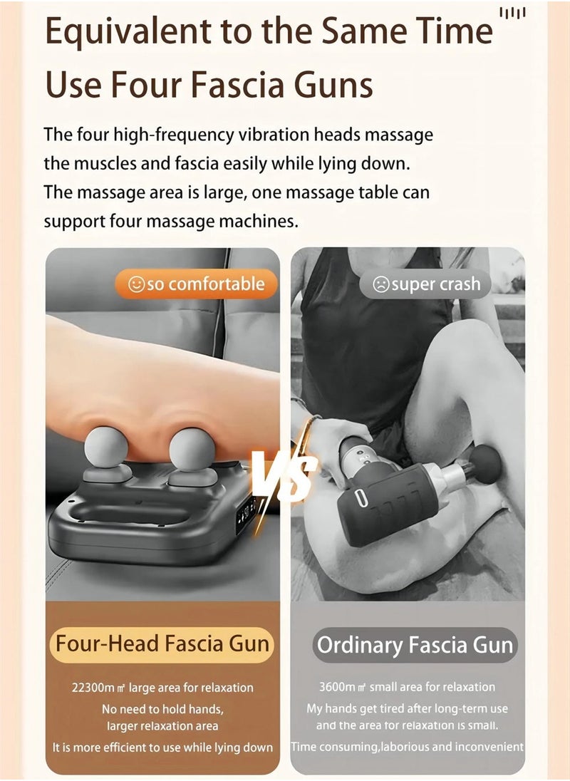 EzzySo - Massage Gun Deep Tissue Percussion Back Massager Handheld Four Heads Massager Gun For Athletes Muscle Fascial Gun For Pain Relief in Body - Image 1