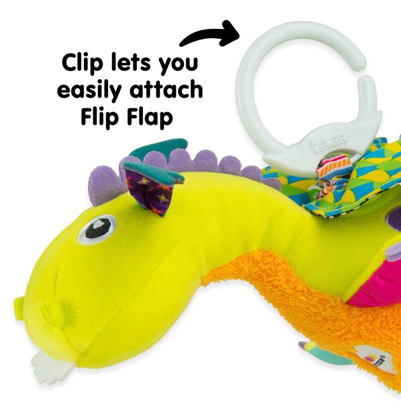 Lamaze Clip On Car Seat and Stroller Toy - Flip Flap Dragon - Crinkle Car Seat Toys and Stroller Toys - Sensory Toys for Babies - Travel Toys for Car - Infant Toys Ages 0 Months and Up - Image 5