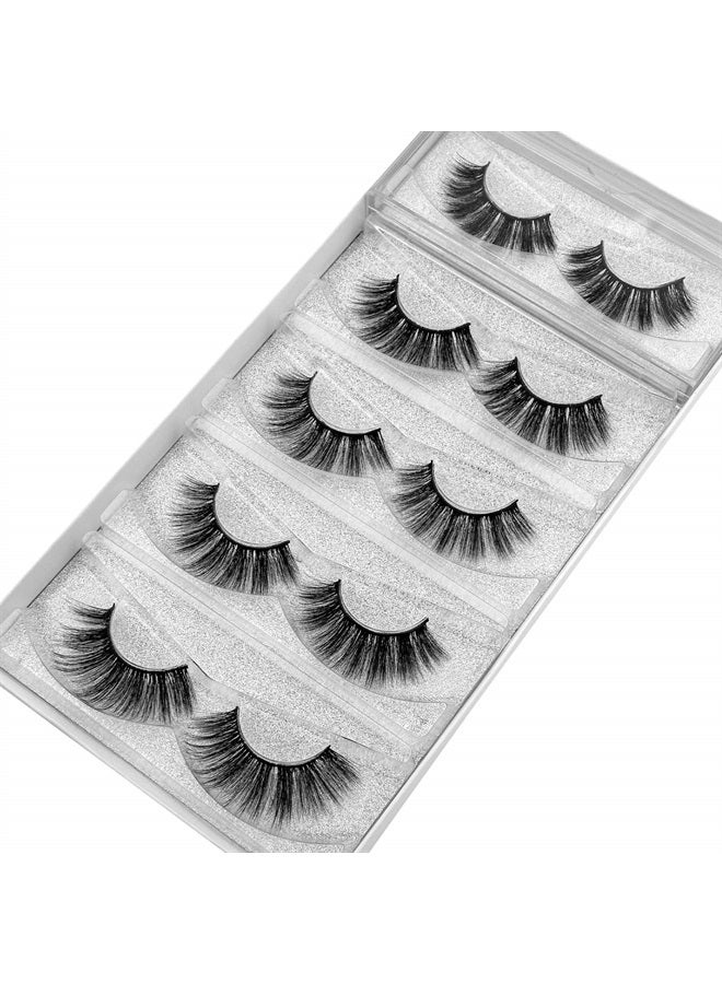 DYSILK Lashes Wispy Eyelashes - False Eyelashes 5 Pairs 6D Mink Lashes - Fake Eyelashes Natural Look Like Extensions Strip Lashes Fluffy Lash Pack | 007-18mm - Image 2
