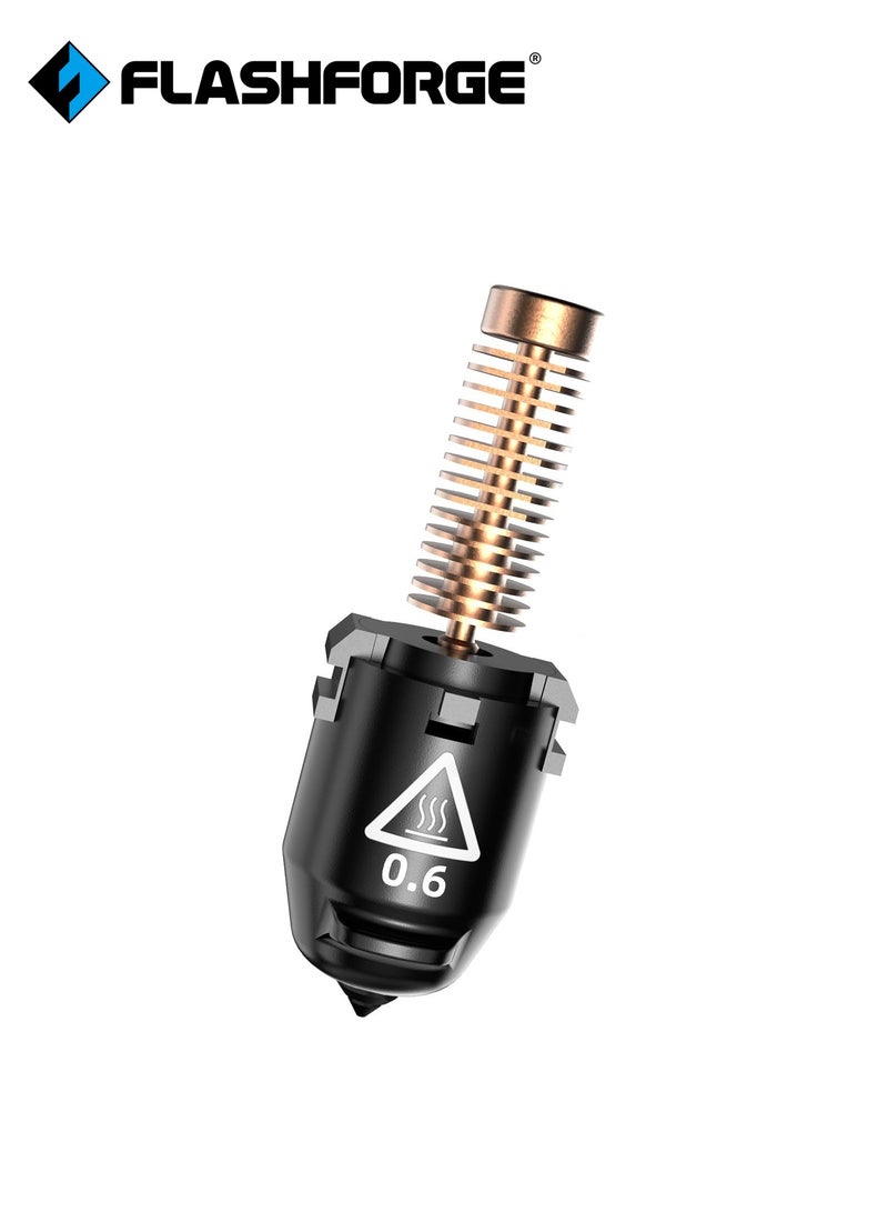 FLASHFORGE Adventurer 5M / 5M Pro Nozzle Assembly (0.6mm), 3S Quick-Detachable Hotend, Max 280℃ High Temp & 32mm³/s High Flow, Ideal for Carbon Fiber & High-Strength Filaments - Image 1