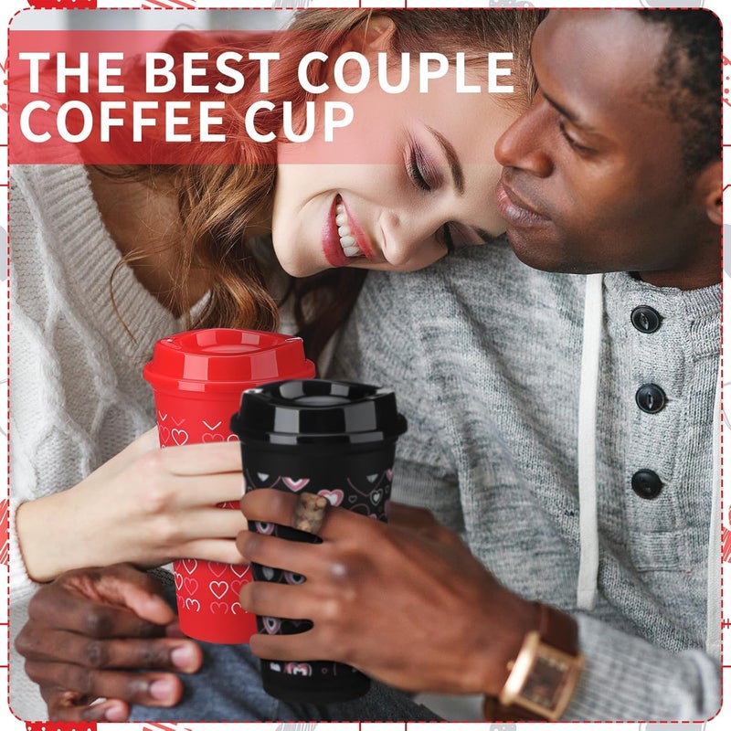 Pickmesh 12 Pack Valentines Day Gifts for Teachers Valentines Day Cup Reusable Coffee Cup 16 oz for Women Back to School Gift with Lid Thank You Coffee Mug for Hot and Cold DrinksHeart Style - Image 5