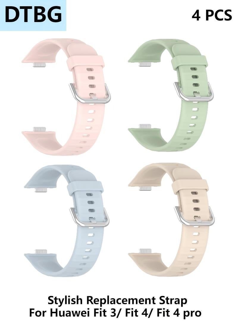 دي تي جي بي أشرطة ساعة سيليكونية ناعمة، مناسبة لهواوي فيت 3/ فيت 4/ فيت 4 برو، مقاومة للماء، قابلة للتنفس وقابلة للتعديل شرائط ساعة رياضية - Image 1