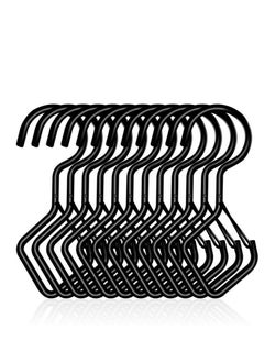 Excefore 15 Pcs S Hooks for Hanging, 4 Inch Metal S Hooks, Heavy Windproof Hooks with Safety Buckles, Suitable for Hanging Plants, Clothes, Kitchen Utensil, Pots and Pans (Black)  - Image 1