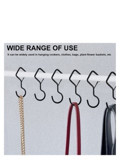 Excefore 15 Pcs S Hooks for Hanging, 4 Inch Metal S Hooks, Heavy Windproof Hooks with Safety Buckles, Suitable for Hanging Plants, Clothes, Kitchen Utensil, Pots and Pans (Black)  - Image 3
