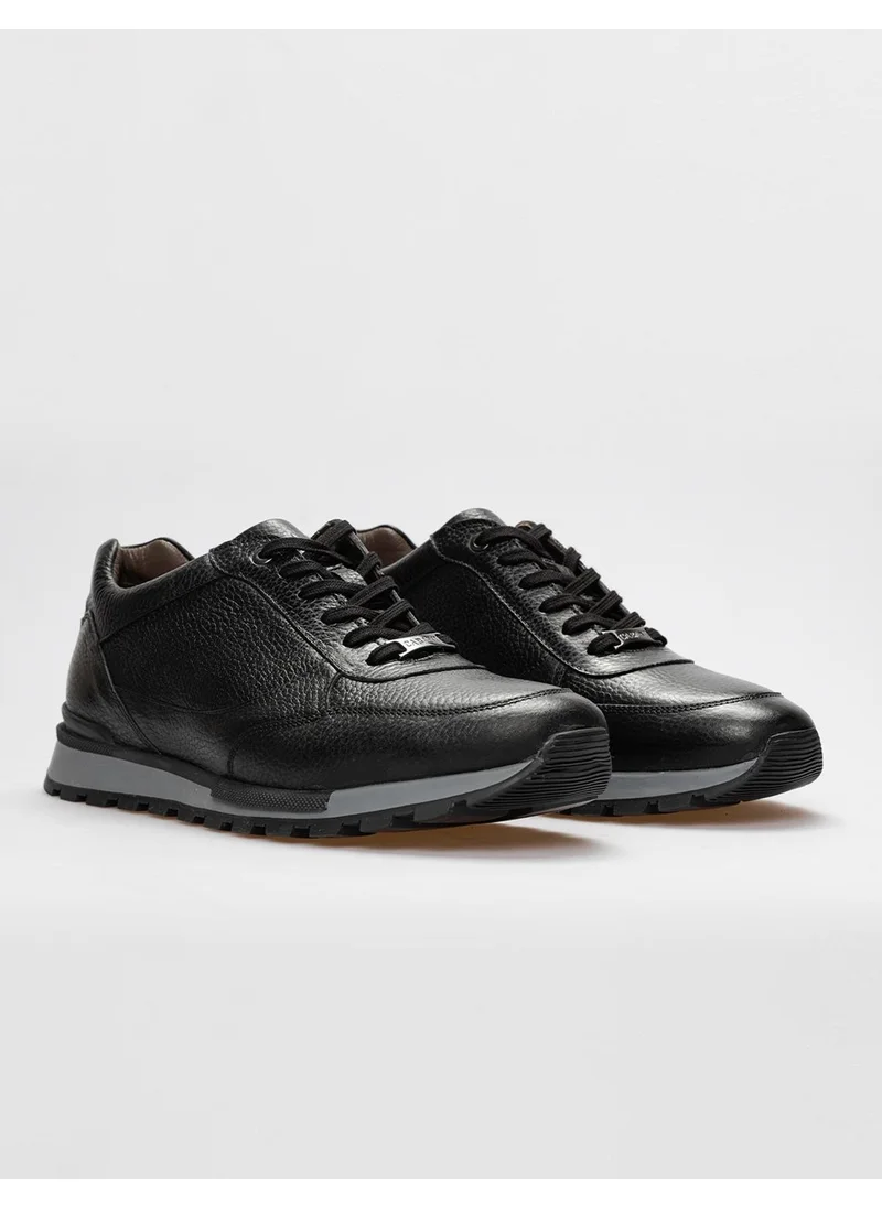 كاباني Leather Black Lace-Up Men's Sports Shoes