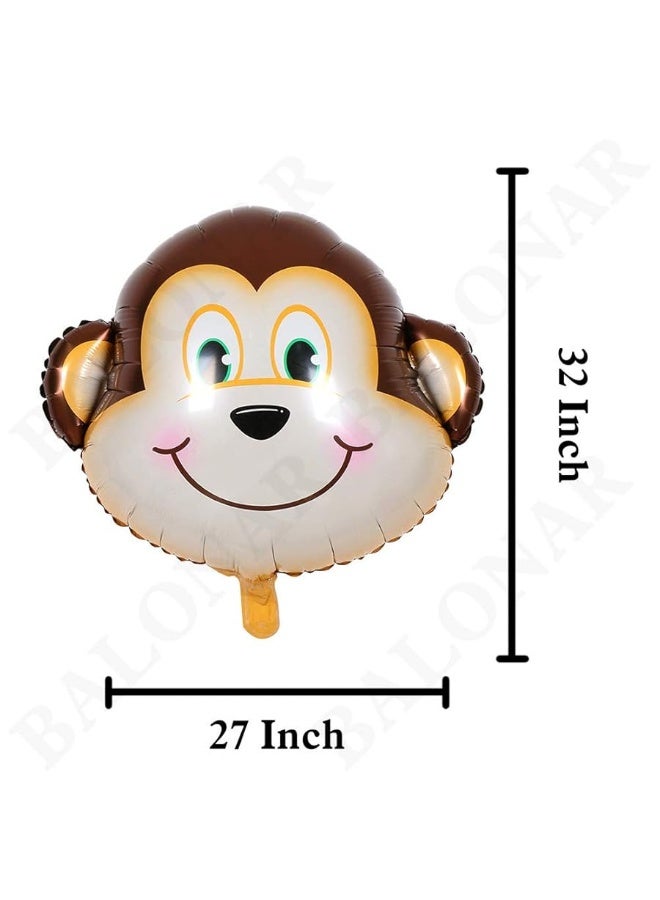 BALONAR 5pcs 32 Inch Tiger Lion Zebra Monkey Graffe Foil Balloons Animal Balloons for Child Birthday Party Supplies Cute Baby Shower Decorations - Image 1