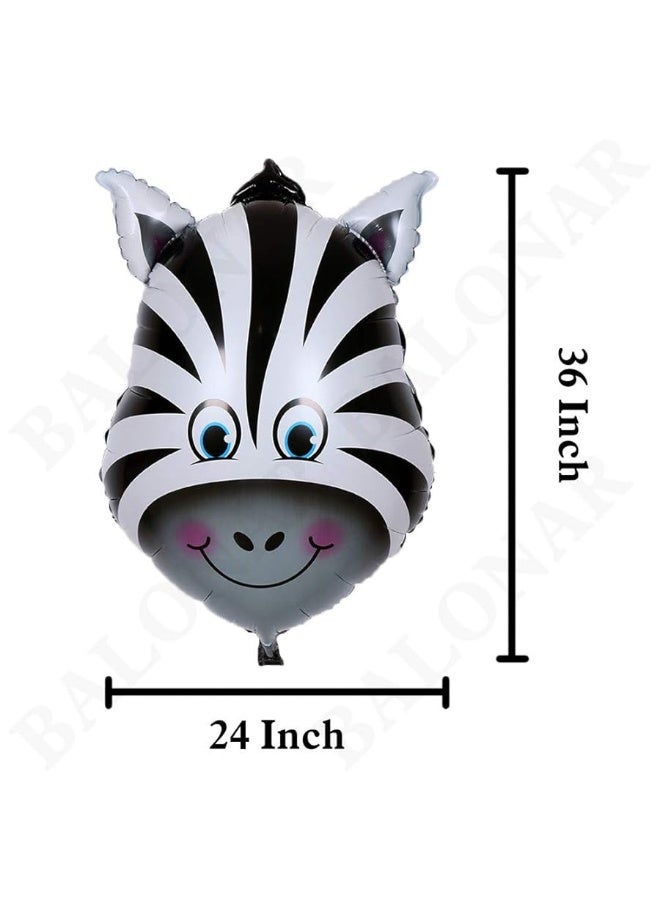 BALONAR 5pcs 32 Inch Tiger Lion Zebra Monkey Graffe Foil Balloons Animal Balloons for Child Birthday Party Supplies Cute Baby Shower Decorations - Image 3