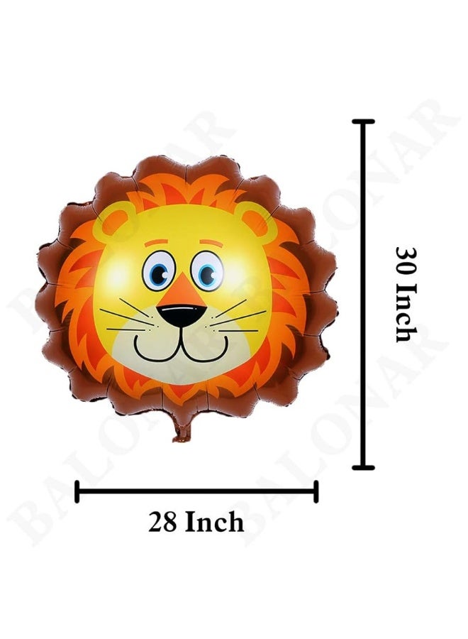 BALONAR 5pcs 32 Inch Tiger Lion Zebra Monkey Graffe Foil Balloons Animal Balloons for Child Birthday Party Supplies Cute Baby Shower Decorations - Image 5