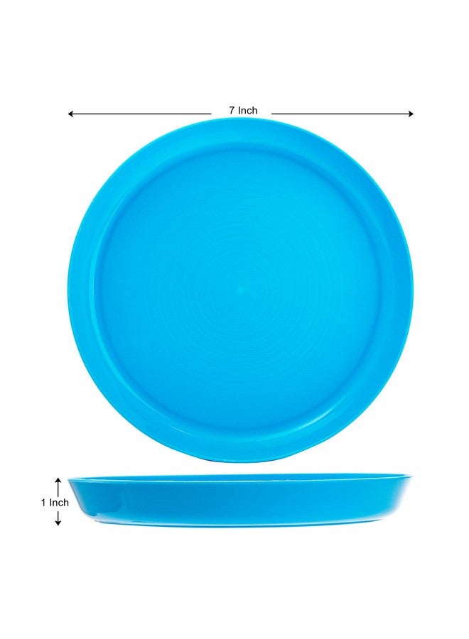 Frcctre 24 Pack Kids Plastic Plates, 7 Inch Colorful Toddler Dinner Plates Children Plate, BPA Free Reusable Small Snack Salad Plate for BBQ, Travel, Events, Dishwasher Safe, 8 Colors - Image 2