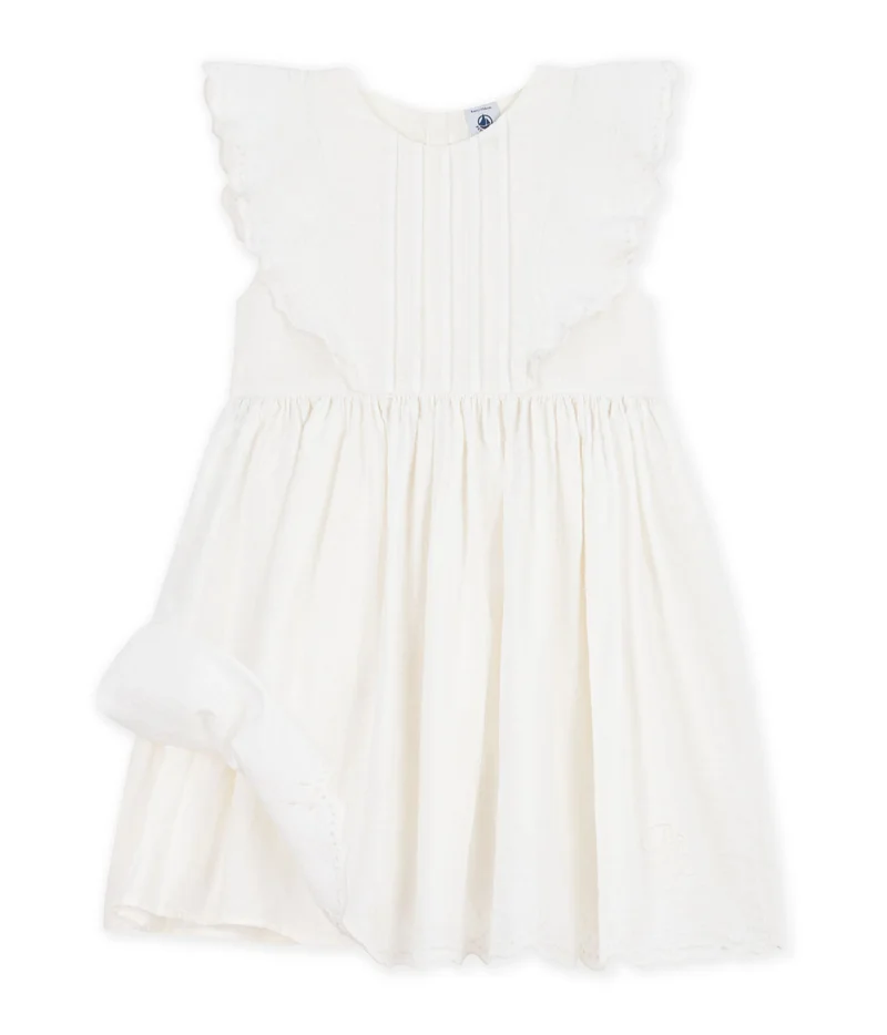 بيتي باتو Children's Plain Short-Sleeved Poplin Dress