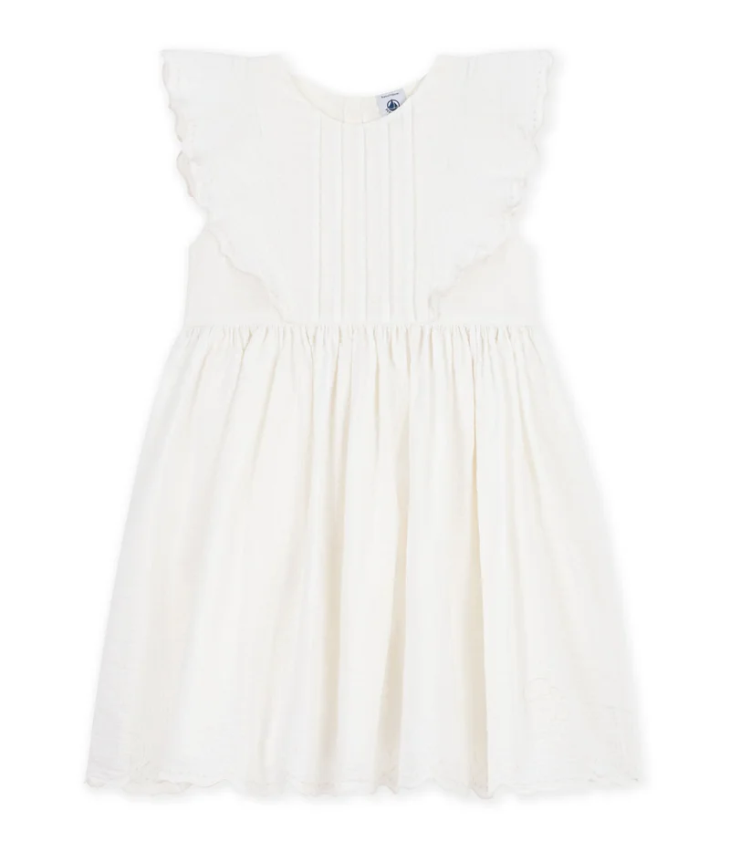 بيتي باتو Children's Plain Short-Sleeved Poplin Dress