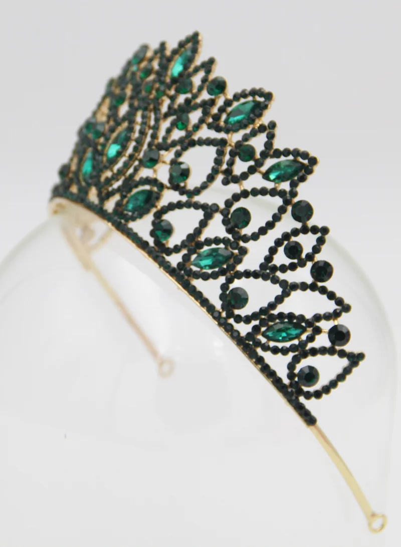 D'Daniela Ddaniela Ruslana Collection Faux dark green Crown Tiara