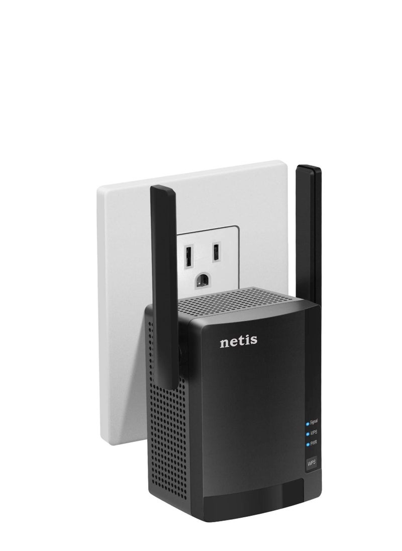 Netis Netis E3 AC1200 Wireless Dual Band Range WiFi Extender with WPS One Button Setup, 2 High Gain Antennas and Wired Expansion Port  - Image 1