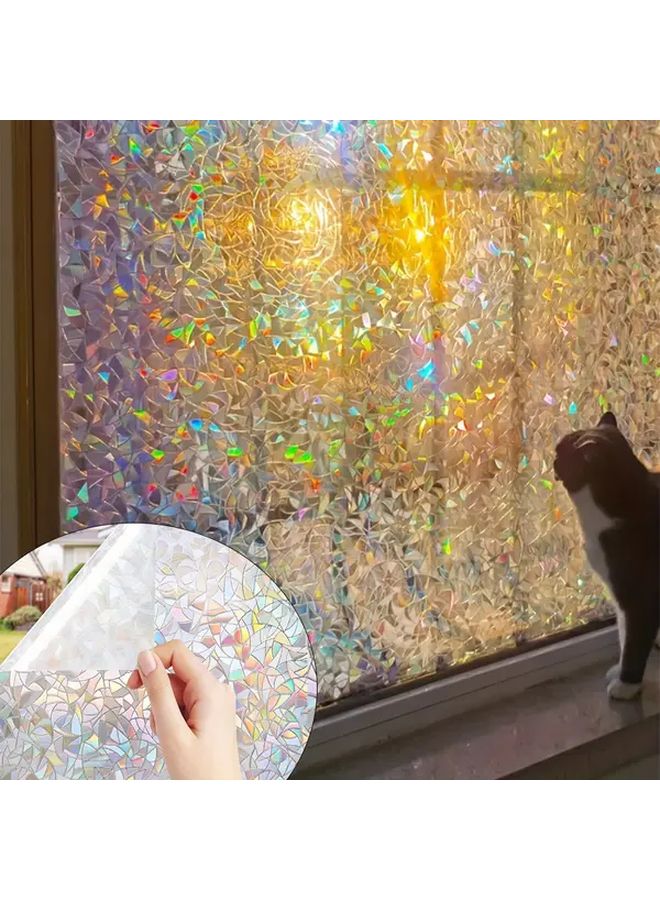 1pc Self Adhesive PVC Frosted Window Film Opaque Privacy Cover For Bathroom Shower Glass Doors - Image 1