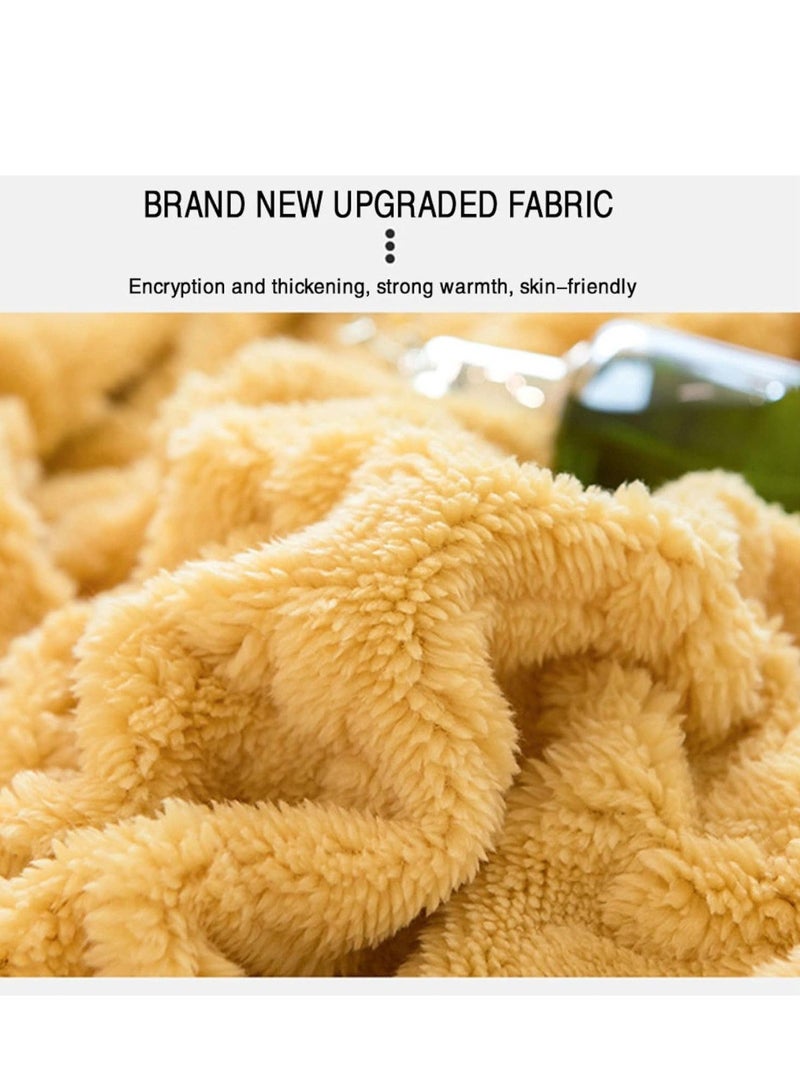 3-Piece Luxury Plush Bedding Set – Ultra-Soft Geometric Blanket (200×230cm) with 2 Pillow Covers (50×75cm) –  Winter Bedspread  - Image 2