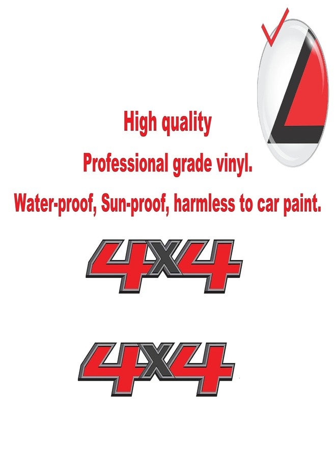 YARAKETA Set of 2 PCS 4x4 Decals Stickers Compatible with 2014-2018 Chevy Silverado Sierra Truck Pickup Bedside, Auto Decoration Accessories Emblem (Red and Black) - Image 4