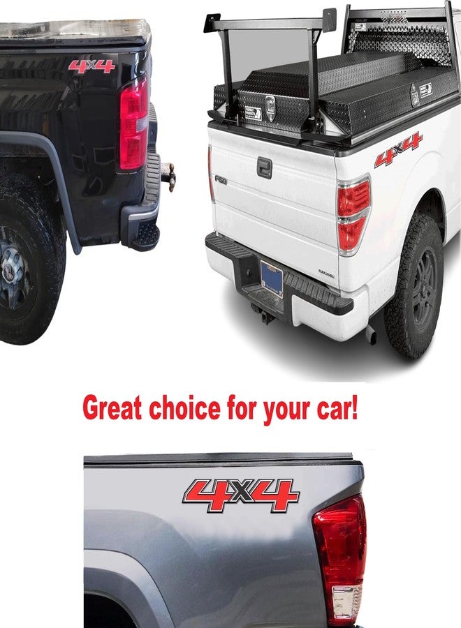 YARAKETA Set of 2 PCS 4x4 Decals Stickers Compatible with 2014-2018 Chevy Silverado Sierra Truck Pickup Bedside, Auto Decoration Accessories Emblem (Red and Black) - Image 3