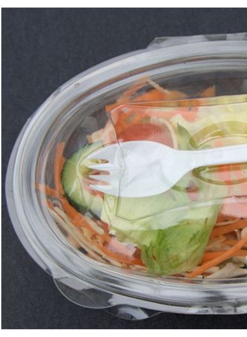 Ideal Pack Clear Hinged Flower Bowls – 24 oz | 10 Pieces | Disposable Plastic Salad & Dessert Containers with Lids | Secure, Stylish Packaging for Catering, Events, and Takeaway - Image 2