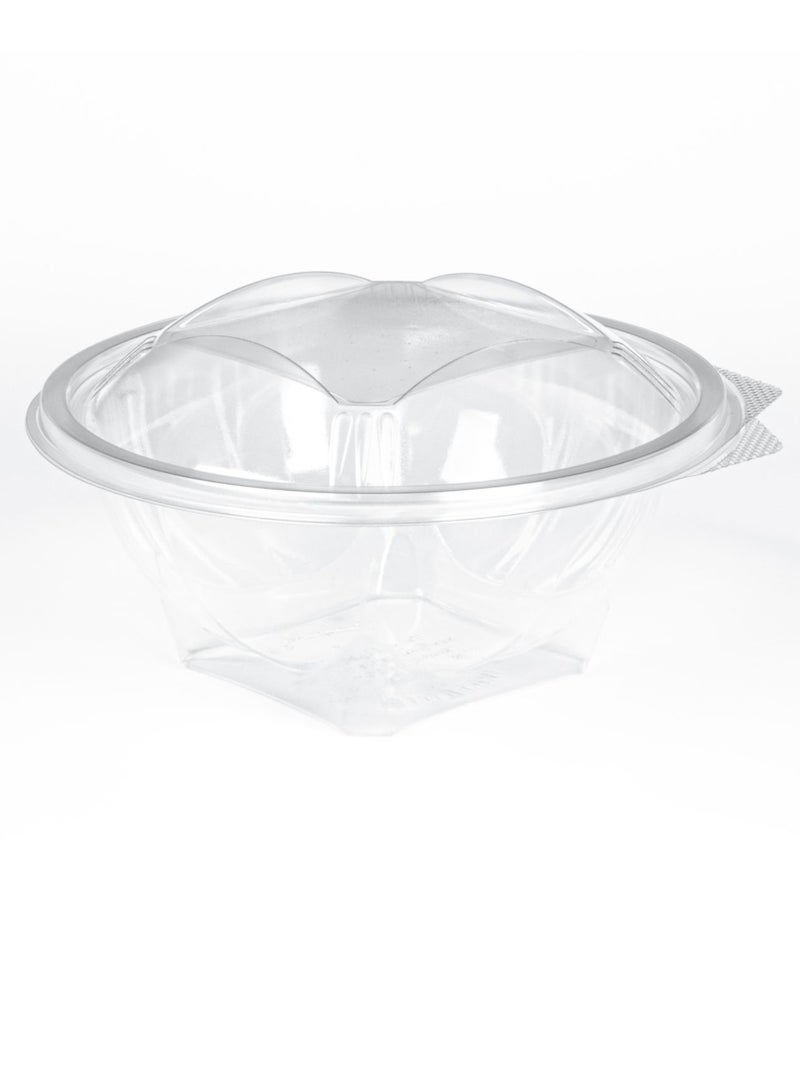 Ideal Pack Clear Hinged Flower Bowls – 24 oz | 10 Pieces | Disposable Plastic Salad & Dessert Containers with Lids | Secure, Stylish Packaging for Catering, Events, and Takeaway - Image 1