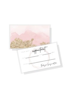 Lashicorn Appointment Reminder Cards ; Physical Printed 2X3.5” Inches Business Card Size ; Eyelash Extension Supplies ; Eyelash Extension Supplies Pink & Gold Design  - Image 4