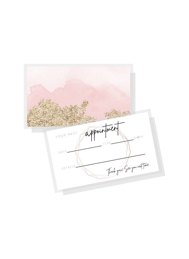 Lashicorn Appointment Reminder Cards ; Physical Printed 2X3.5” Inches Business Card Size ; Eyelash Extension Supplies ; Eyelash Extension Supplies Pink & Gold Design  - Image 4