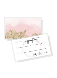 Lashicorn Appointment Reminder Cards ; Physical Printed 2X3.5” Inches Business Card Size ; Eyelash Extension Supplies ; Eyelash Extension Supplies Pink & Gold Design  - Image 3