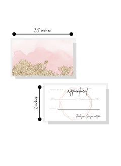 Lashicorn Appointment Reminder Cards ; Physical Printed 2X3.5” Inches Business Card Size ; Eyelash Extension Supplies ; Eyelash Extension Supplies Pink & Gold Design  - Image 5