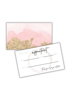 Lashicorn Appointment Reminder Cards ; Physical Printed 2X3.5” Inches Business Card Size ; Eyelash Extension Supplies ; Eyelash Extension Supplies Pink & Gold Design  - Image 1