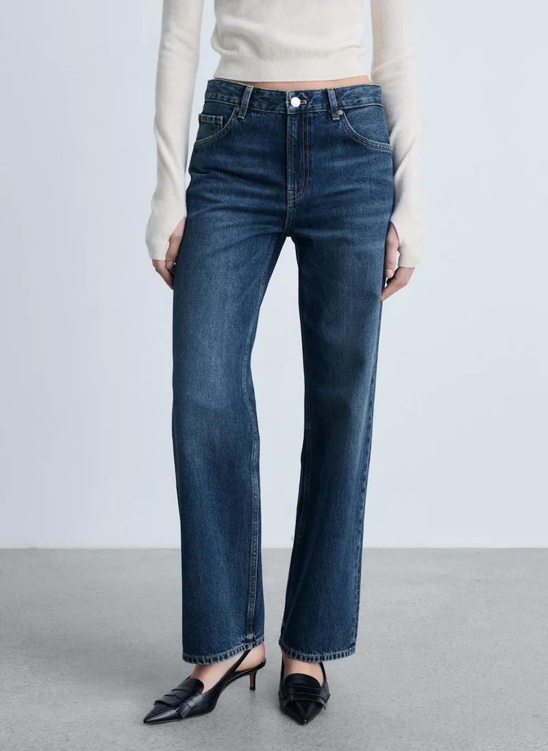 مانجو Miami Medium-Rise Straight-Fit Jeans