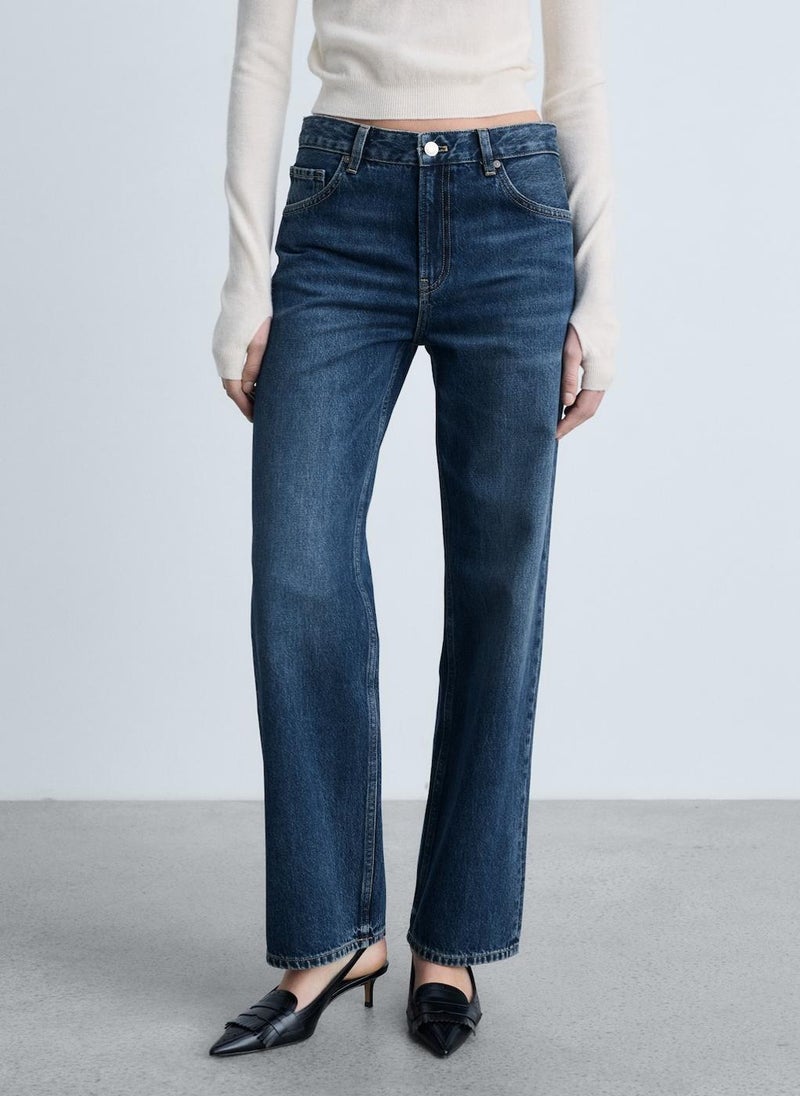MANGO Miami Medium-Rise Straight-Fit Jeans  - Image 1