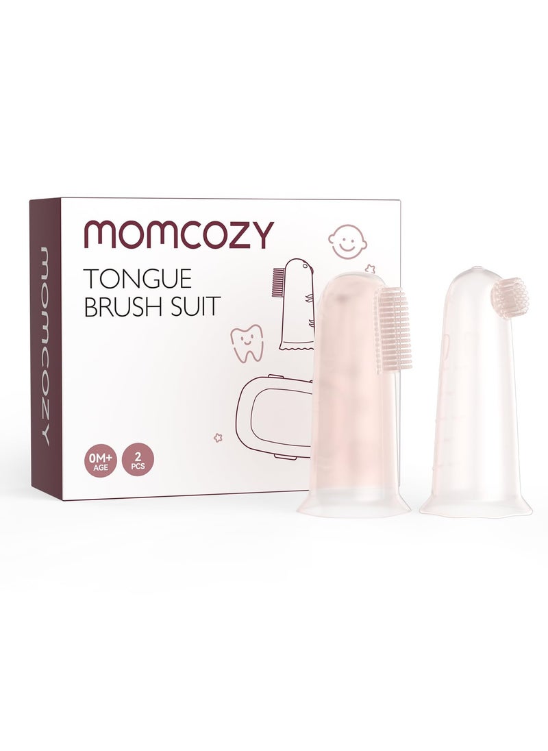 Momcozy Silicone Finger Toothbrush for Baby, Baby Finger Toothbrush for Training Teething, Infant Toothbrush, Toddler Toothbrush Baby Oral Cleaner  - Image 1