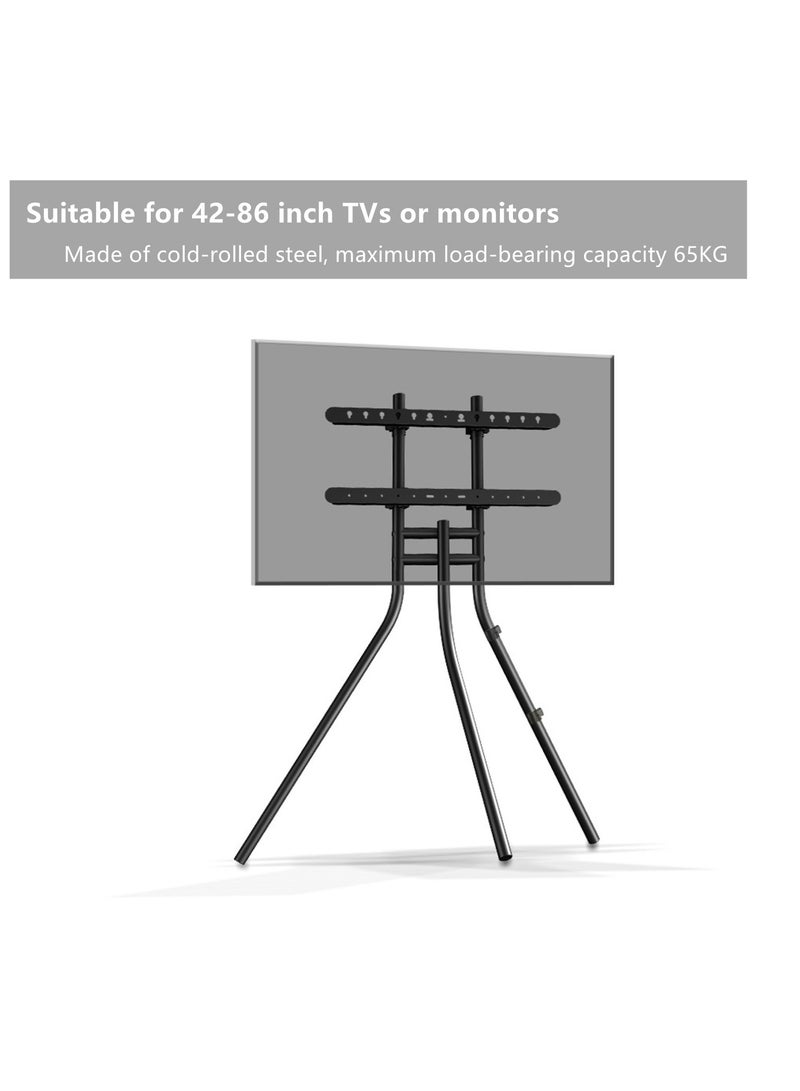 TV Stand,Tripod Base,adjustable heigh,Fits 42-86 inch TV or Monitor,,Suitable for conference rooms,living rooms, bedrooms(black)