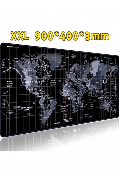 Large World Map Mouse Pad 900*400*3mm Laptop Gaming Play Mat Office Desk Mat