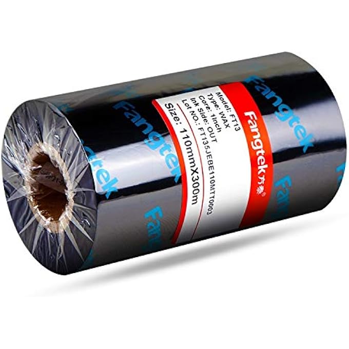 4.33" X 984' (110MM X 300M) THERMAL TRANSFER WAX RESIN RIBBON FOR LABEL TAG BARCODE PRINTING FOR ZEBRA,TEC,DATAMAX,ETC. - Image 1