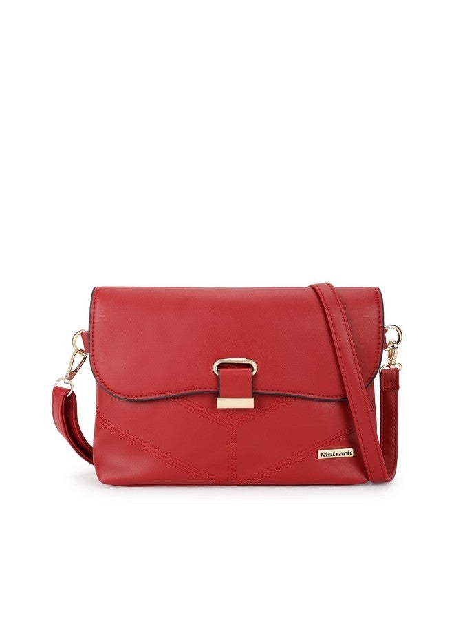 Fastrack Solid Structured Sling Bag for Women, Girls and Ladies | with Top Zipper and Detachable Sling Straps | Ladies Purse Handbag | Slings for Casual Carry - Image 1
