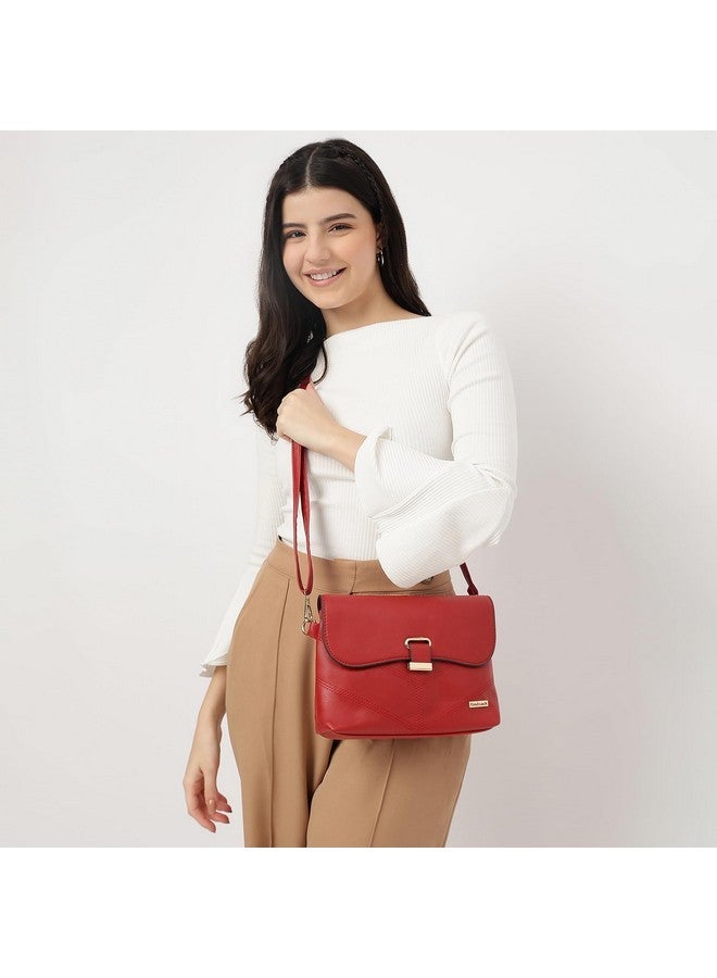 Fastrack Solid Structured Sling Bag for Women, Girls and Ladies | with Top Zipper and Detachable Sling Straps | Ladies Purse Handbag | Slings for Casual Carry - Image 2