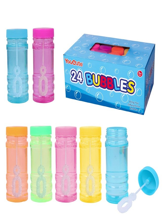 YouCute Bubbles 24 Pack Party Favor for Kids Bulk Bubble Solution Blowing Wand 2 Dozen Party Supplies Outdoor Toys Wedding Party Christmas Celebration Birthday Fun Gift - Image 1