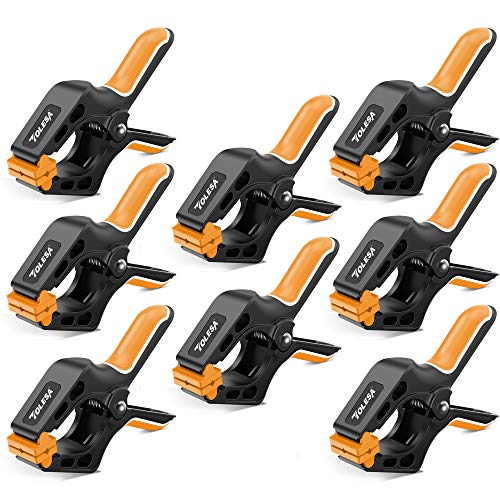 TOLESA Heavy Duty Spring Clamps 4 Inch 8 Pcs Large Wood Clamps with 30Lbs Powerful Clamping Force Deep Throat Nylon Clamps for Woodworking Photography Backdrop Household Use Cover Holding Wood Gluing - Image 1