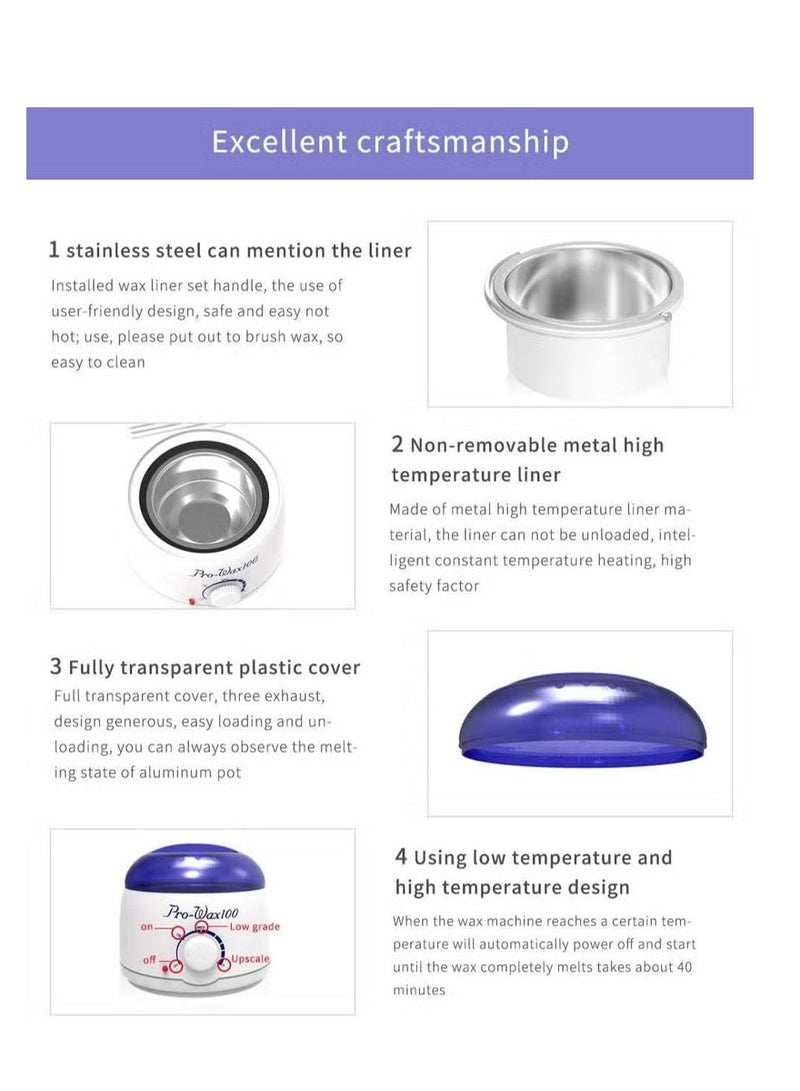 Prowax 100 Professional Wax Warmer With 6 Flavors Hard Wax Beans And 10 Pieces Wooden Stick ( Beans Color May Vary ) - Image 4