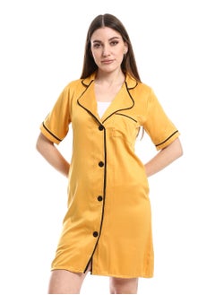 Andora Home Wear Cash Mayo Dress Nightgown Short Sleeves _ Yellow  - Image 1