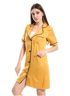 Andora Home Wear Cash Mayo Dress Nightgown Short Sleeves _ Yellow  - Image 2