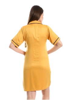 Andora Home Wear Cash Mayo Dress Nightgown Short Sleeves _ Yellow  - Image 4