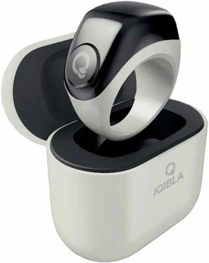 WELL iQibla Zikr Jood Smart Ring Tasbih Counting مع 3 أحجام متوافقة (18mm/ 20mm/ 22mm) | 2-5 تذكير الصلاة | 3 تذكير Tasbih | BT Connectivity | Smart Qibla Life App (رمادي) - Image 1