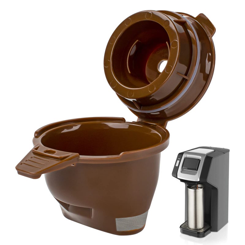 Ophjerg Single Serving Ground Coffee Brew Filter/Holder Basket for Hamilton beach flexbrew replacement parts 49957 49974 49976 49979 49957 49954 49947 49940 49950 49966 49968 Reusable coffee filter Brown (1) - Image 1