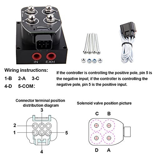 ZHSYMX 12v Solenoid Valve Air ride Suspension manifold valve with remote controller 0-200psi with double display air pressure gauge - Image 4