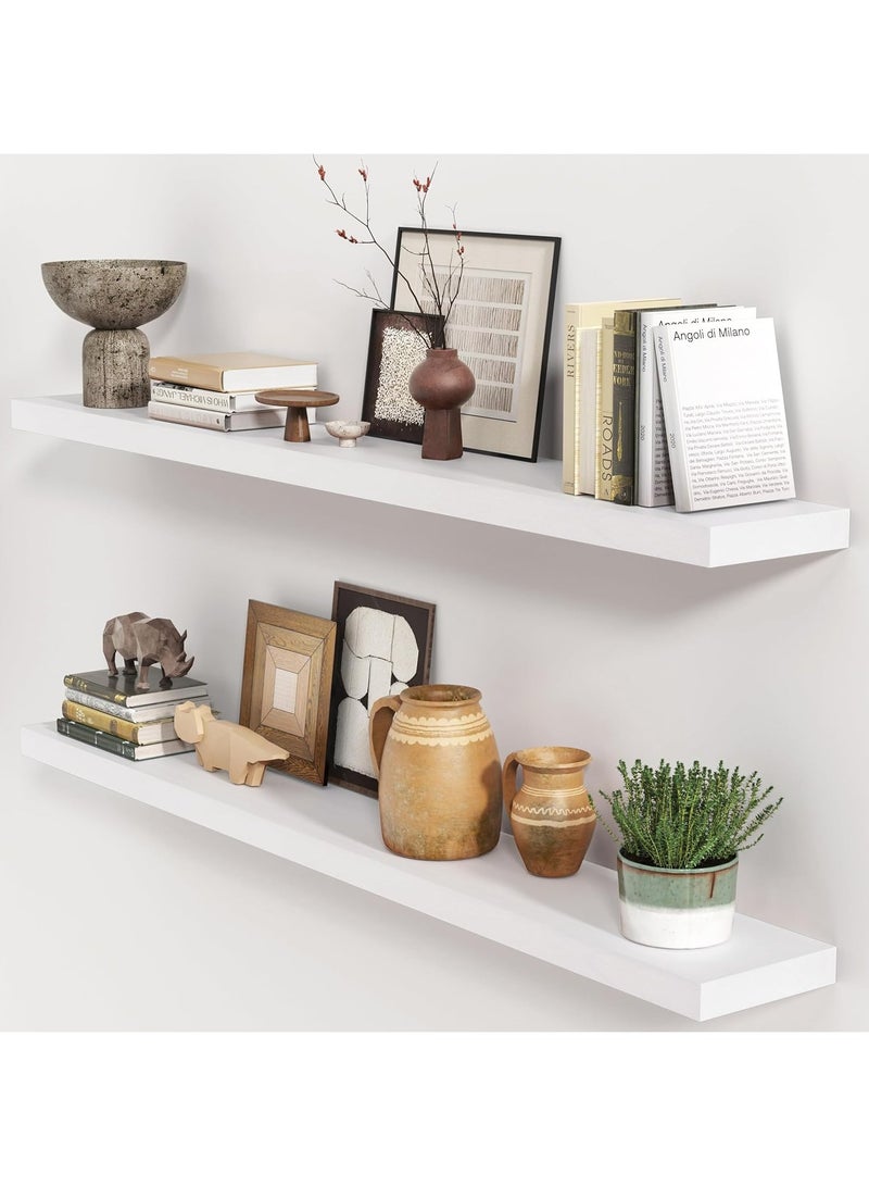 DubaiGallery Floating Shelves, Wall Mounted Shelves for Wall Decor, Modern Picture Ledge Shelf with Lip for Wall Storage Nursery, Bedroom, Living Room, Bathroom  - Image 3