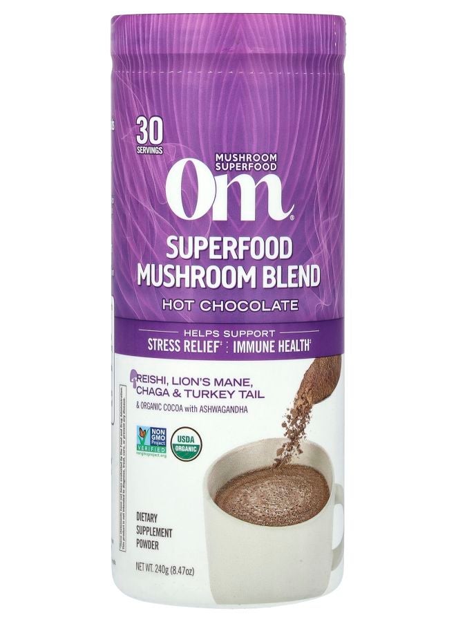 Om Mushrooms Superfood Mushroom Blend Hot Chocolate 8.47 oz (240 g)